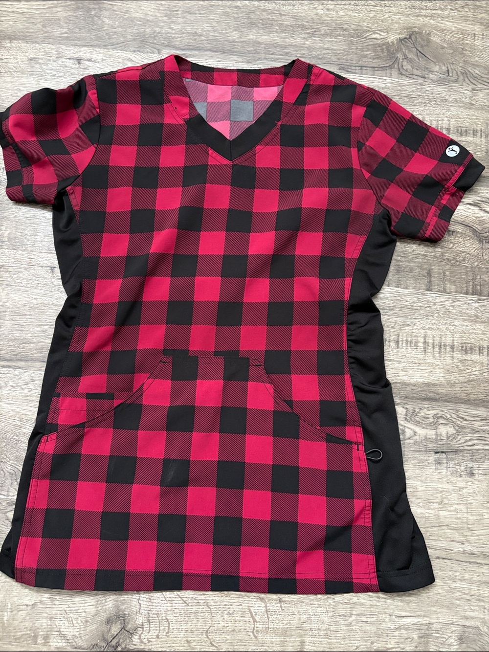 Buffalo Plaid scrub top